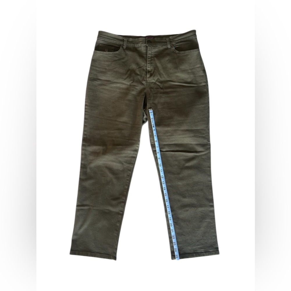 Gloria‎ Vanderbilt Amanda Dark Moss Pants 16 Quiet Luxury Clean Girl